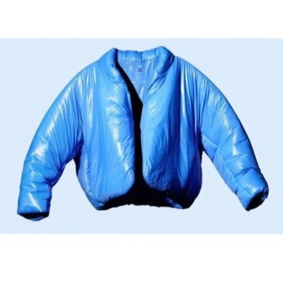 Yeezy X Gap Yzy Size XL Blue Cropped Puffer Jacket Coat